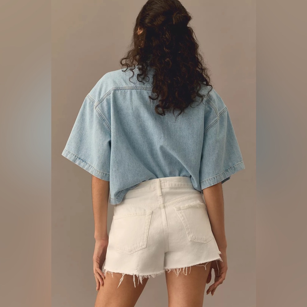 AGOLDE Parker Denim Fray Shorts - Size 32, NWT - Picture 3 of 12